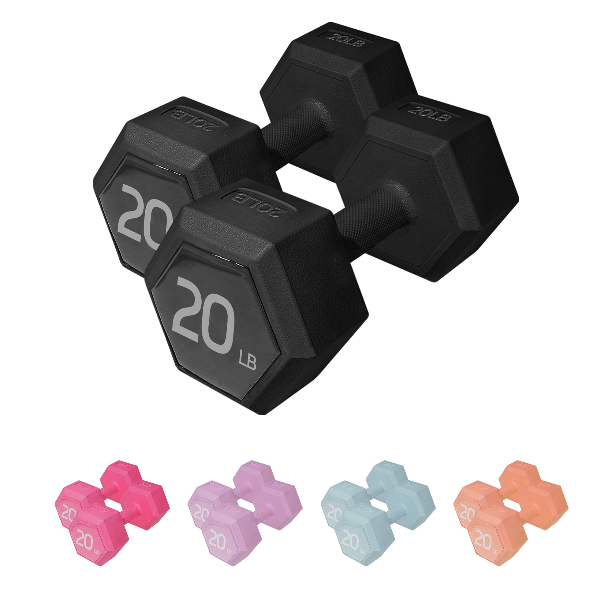 ZTTENLLY Sets de Pesas - Pares de Mancuernas de 5/10/15/20/25/36 lb - Conjunto de 2 Pesas para Manos - Fácil Agarre - Pesas para Brazos para Hombres y Mujeres Equipo de Ejercicio en Casa para Entrenamientos, Fitness y Entrenamiento de Fuerza