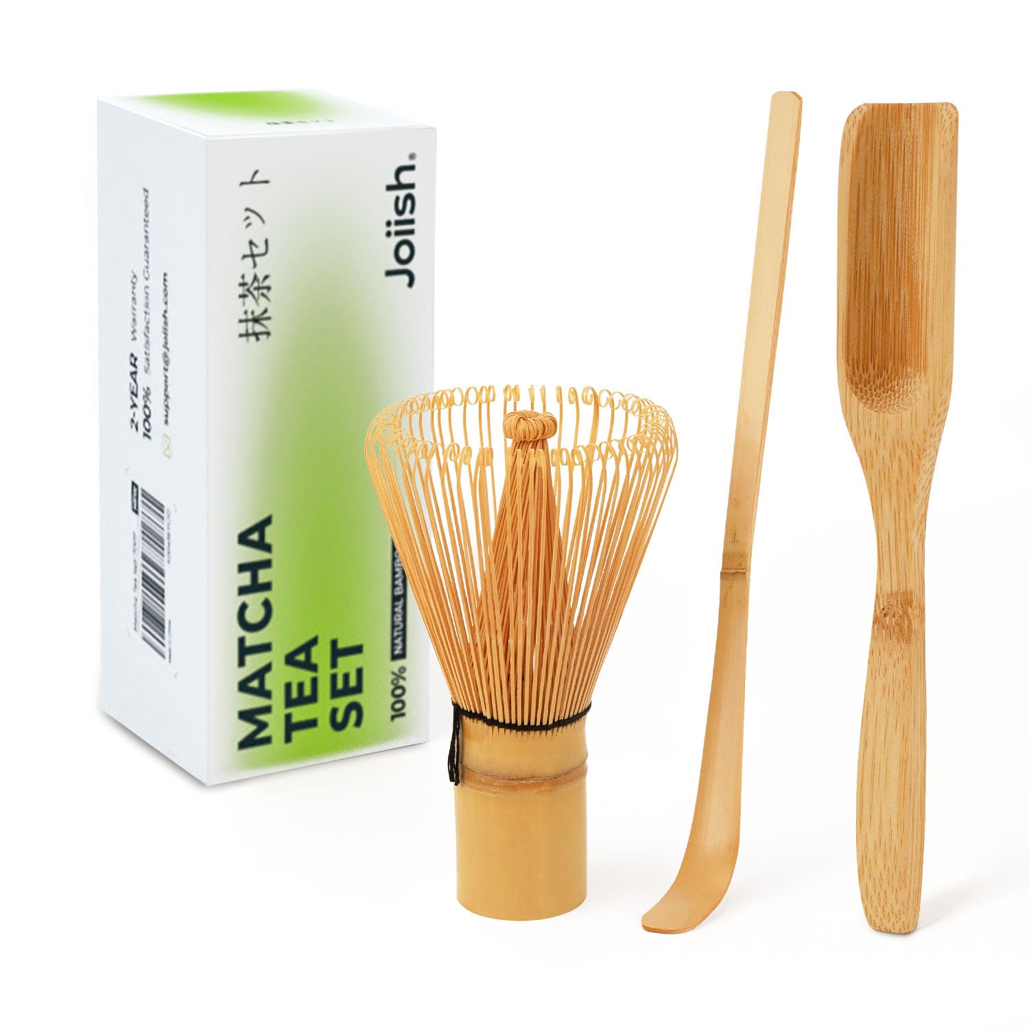 Joiish Bambus-Matcha-Besen-Set, Besen, Schöpflöffel, Teelöffel, traditionelles japanisches Matcha-Teezubereitungszubehör