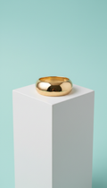 Anillo grueso de latón bañado en oro